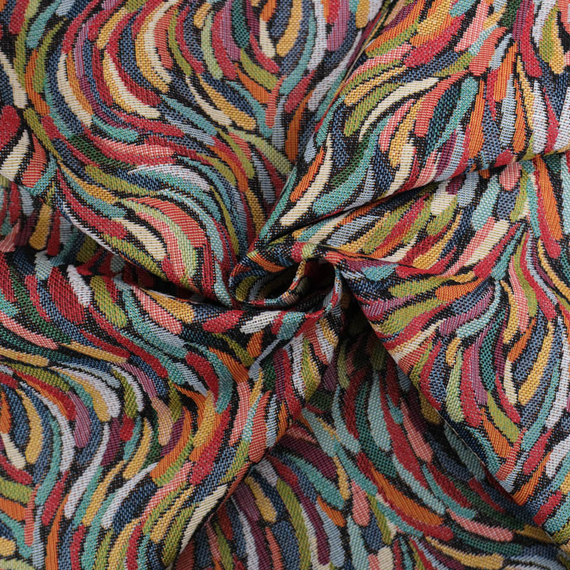 Multicolored Abstract Jacquard Fabric - Maison Klem